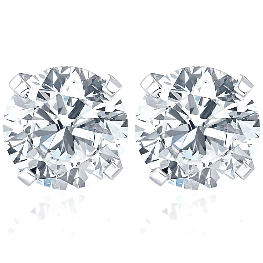 Certified 1Ct TW Round Diamond Studs 14k Gold Lab Grown Earrings