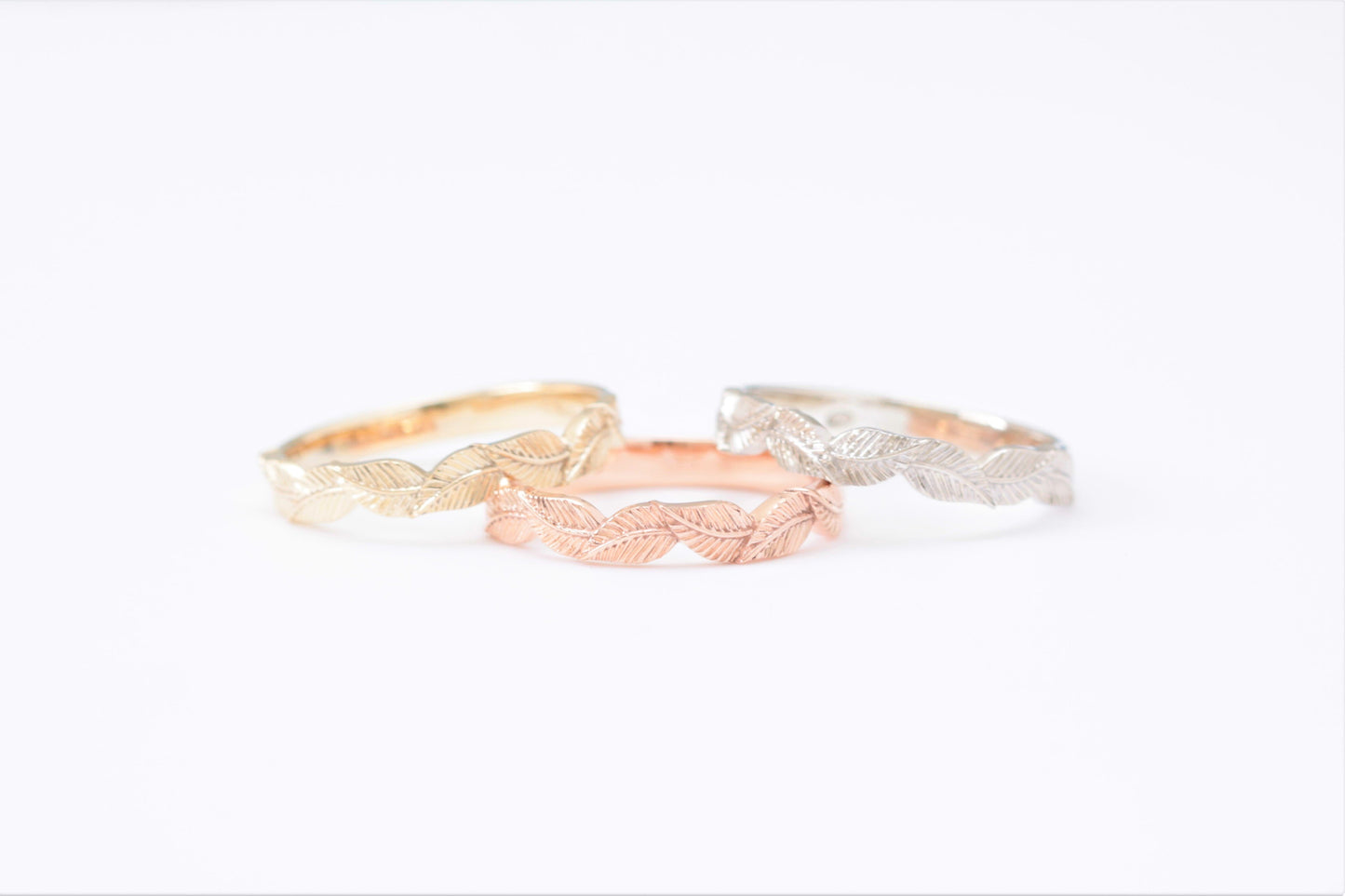 Wide Leaf Wedding Ring