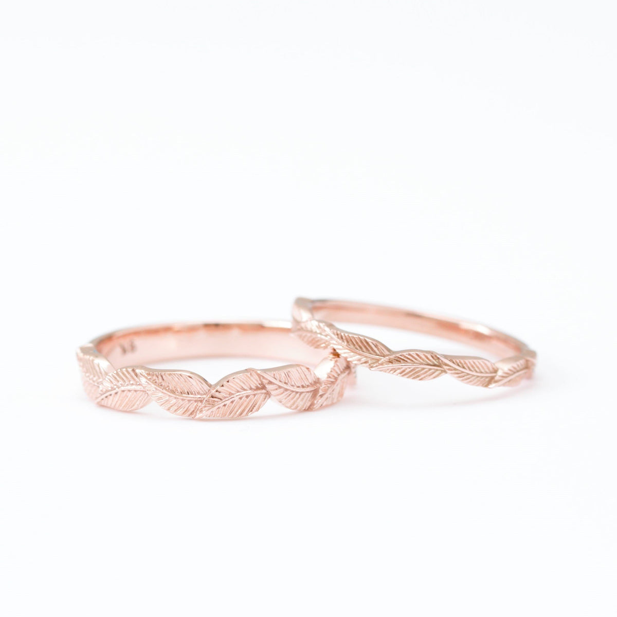 Wide Leaf Wedding Ring