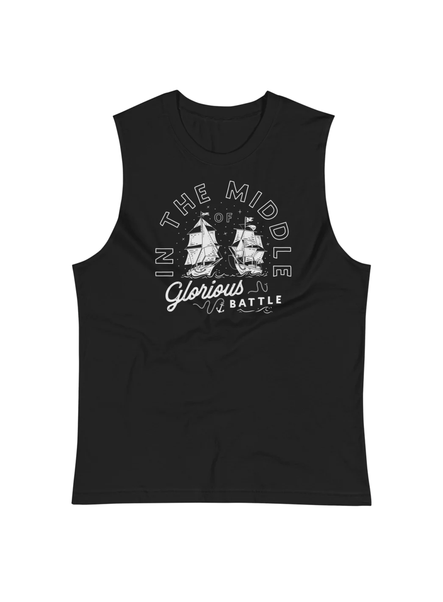 In the Middle of Glorious Battle Black Muscle Shirt for Men