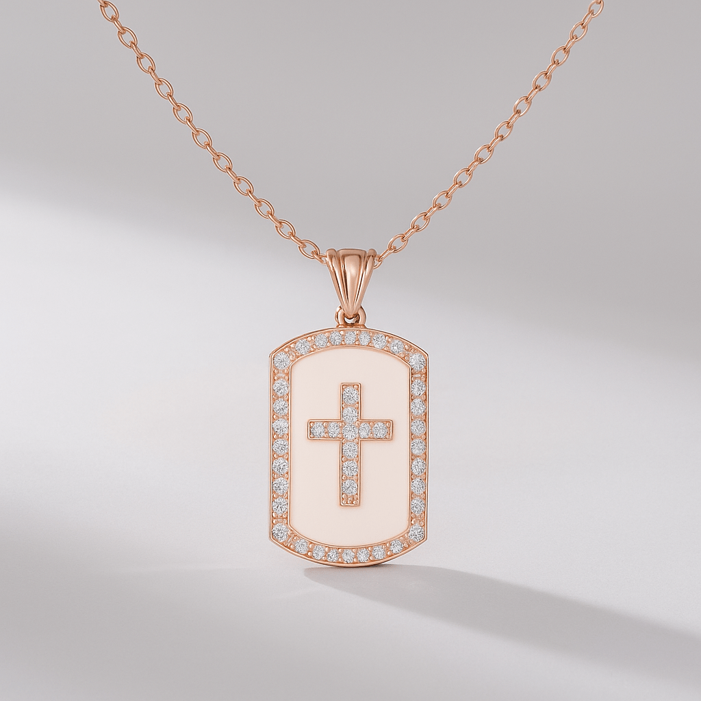 Gold Diamond Cross Pendant Necklace