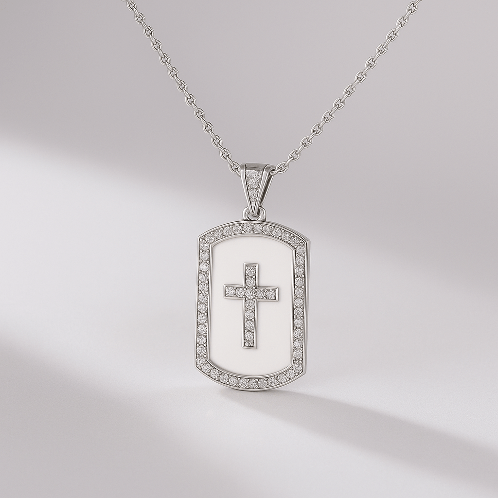 Gold Diamond Cross Pendant Necklace