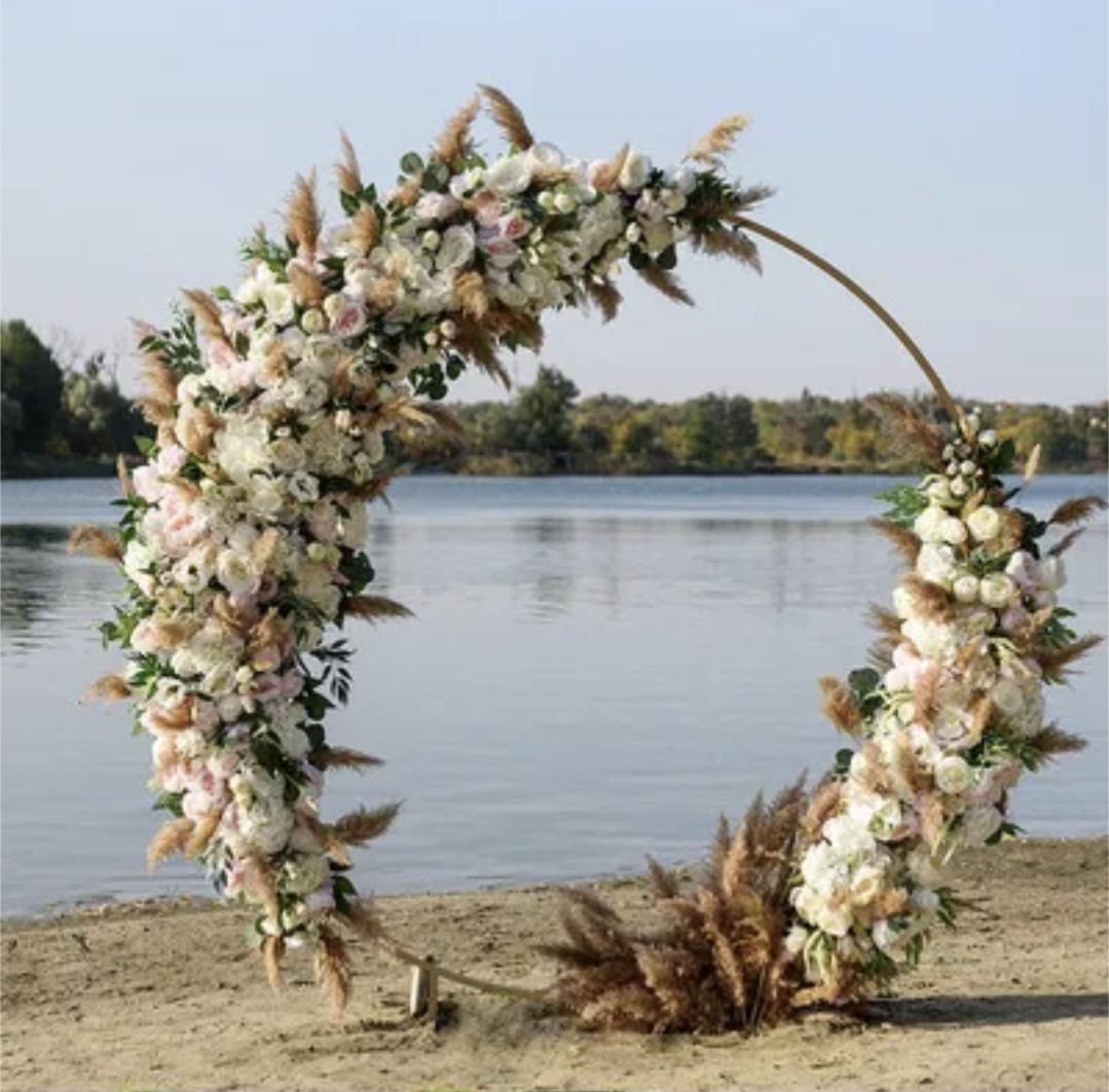 Gold Metal Circle Wedding Arbor