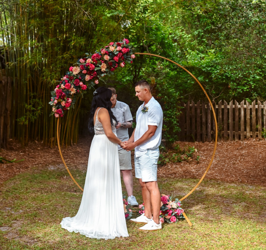 Gold Metal Circle Wedding Arbor
