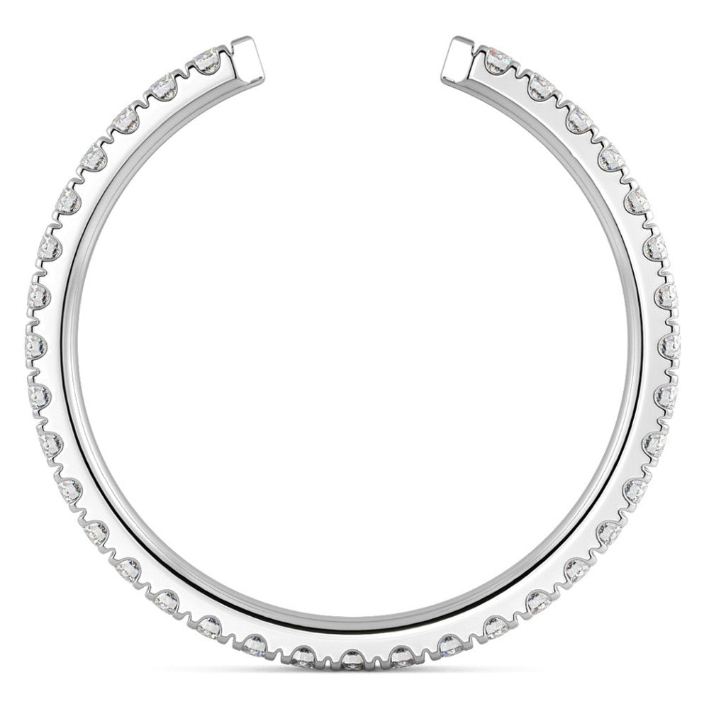 1/2Ct Pave Diamond Open Wedding Ring 14k Gold Stackable Band Lab Grown