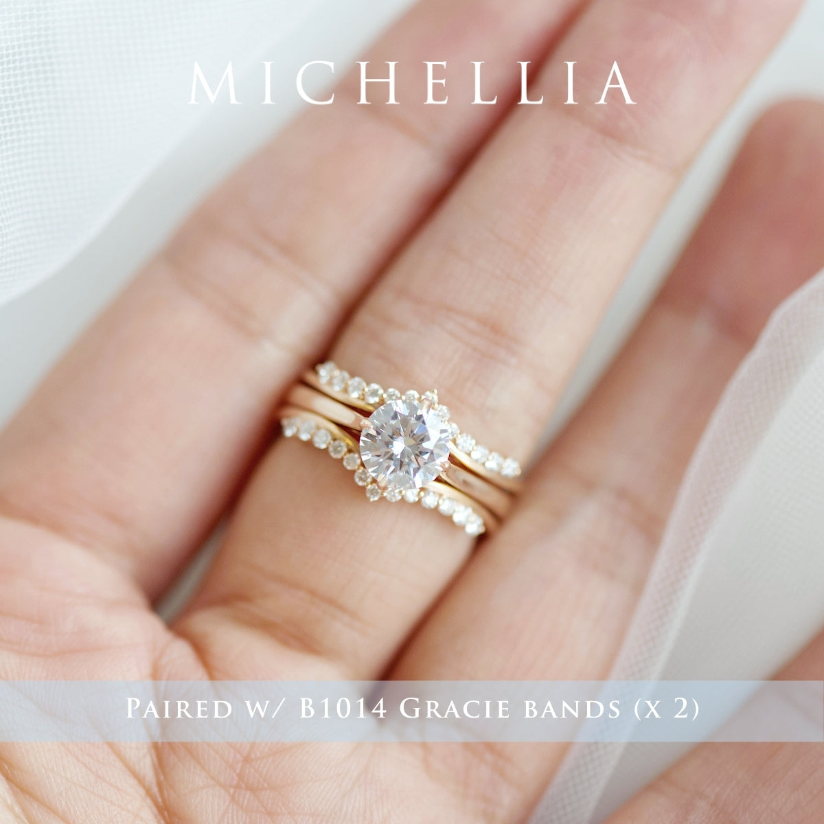 [Marguerite] Victorian Lace Solitaire Engagement Ring in Diamond / Moissanite