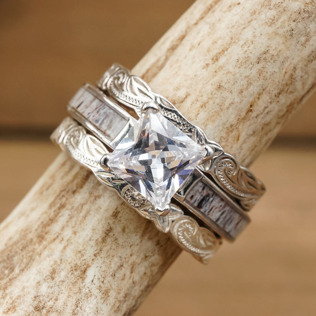 The Grand Kenai Silver Falls Wedding Set