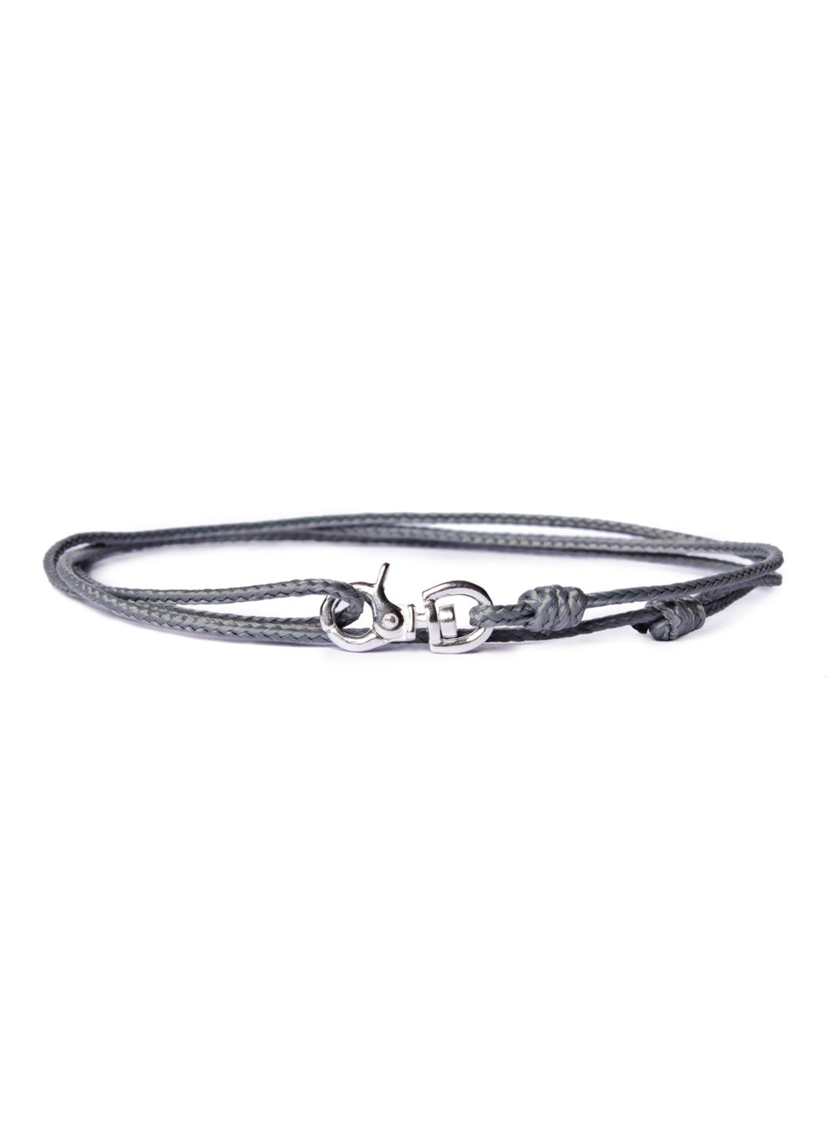 FINAL SALE "Torpedo" Sterling Silver Micro Cord Bracelet in Gray