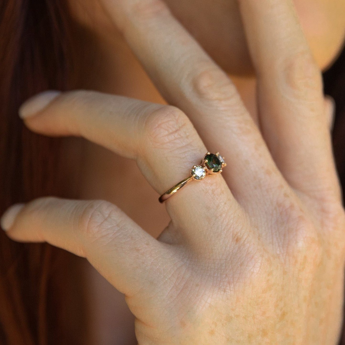 Green Sapphire Engagement Ring