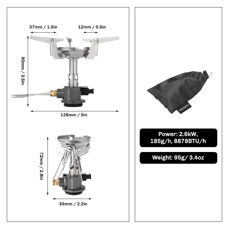 GreenPeak II Gas Stove | Pressure-regulator | 3.4oz | 2600W