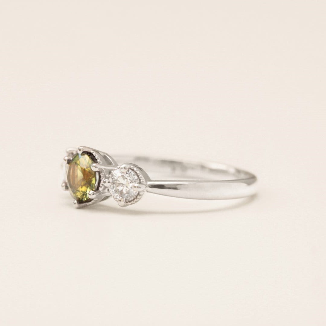 Green Sapphire Engagement Ring