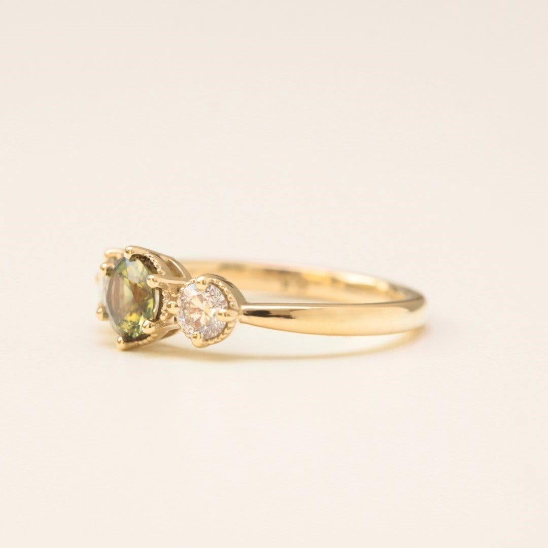 Green Sapphire Engagement Ring
