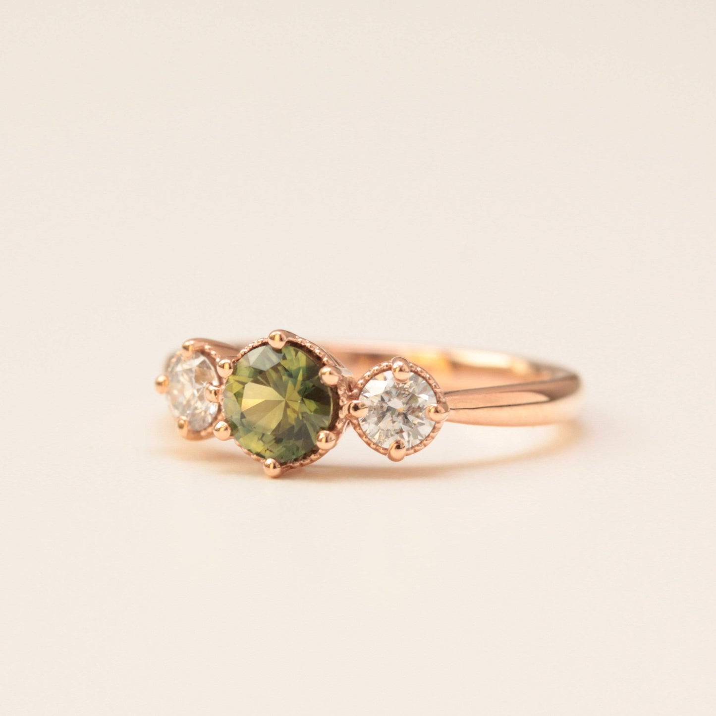 Green Sapphire Engagement Ring
