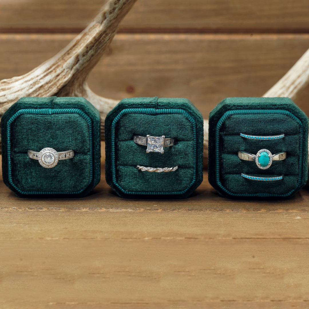 Velvet Octagon Square Ring Box