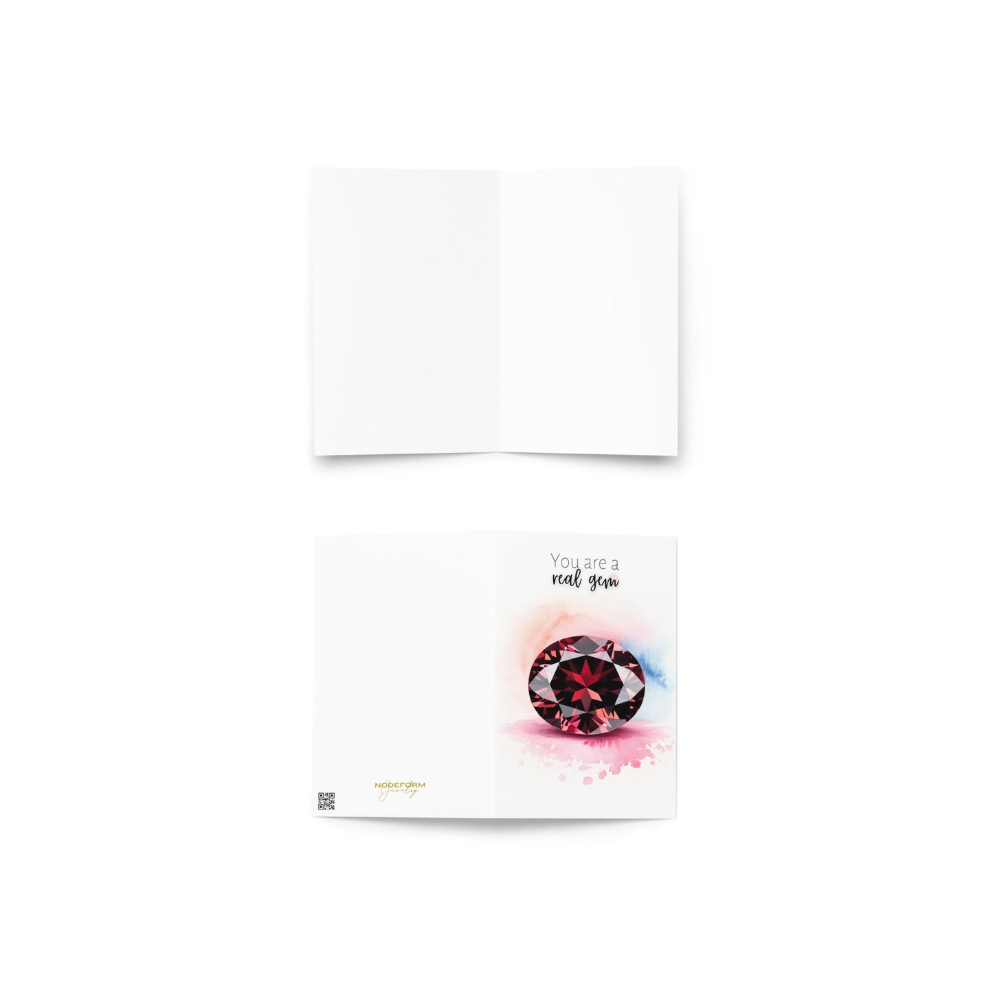 You are a real Gem | Watercolor Oval Garnet Greeting Card