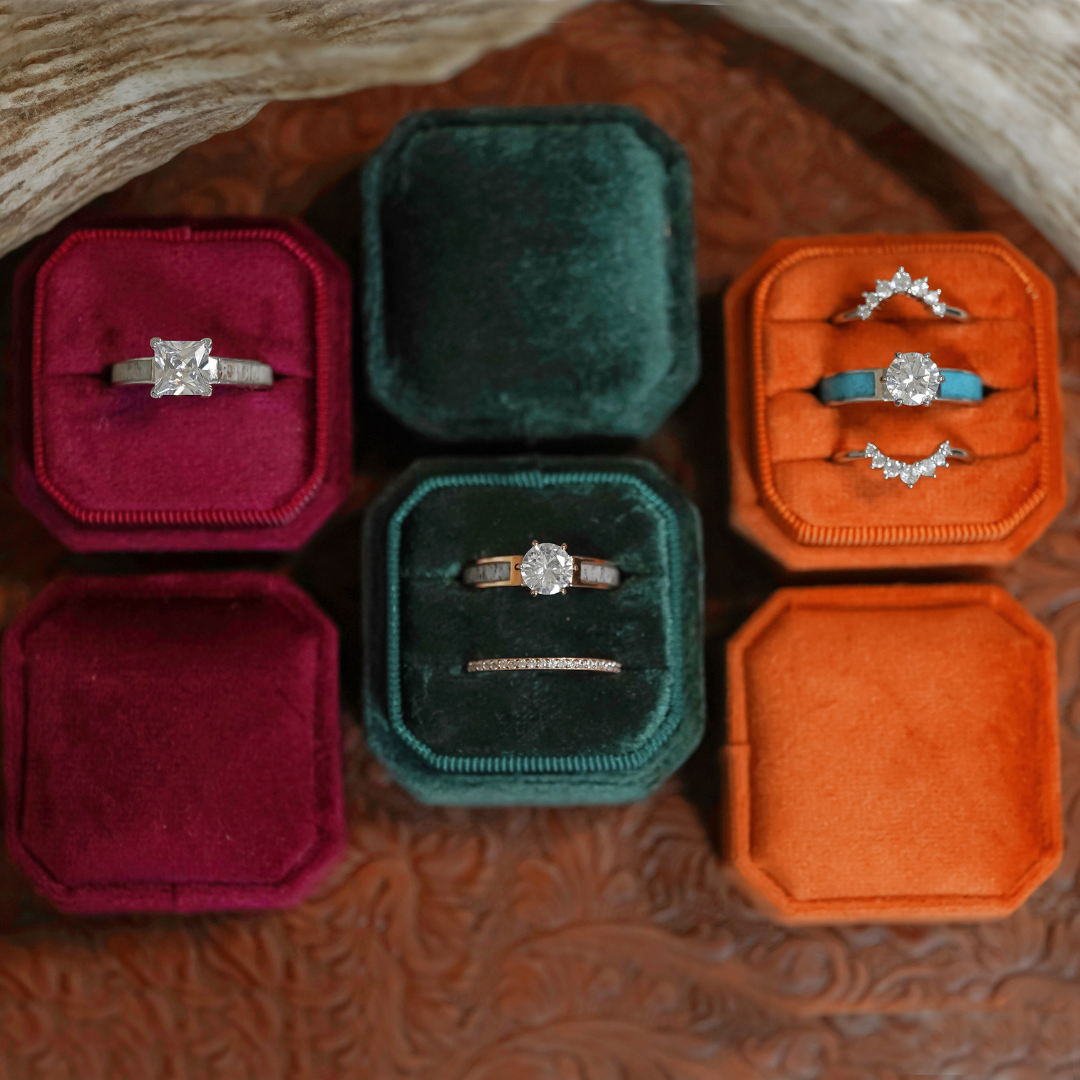 Velvet Octagon Square Ring Box
