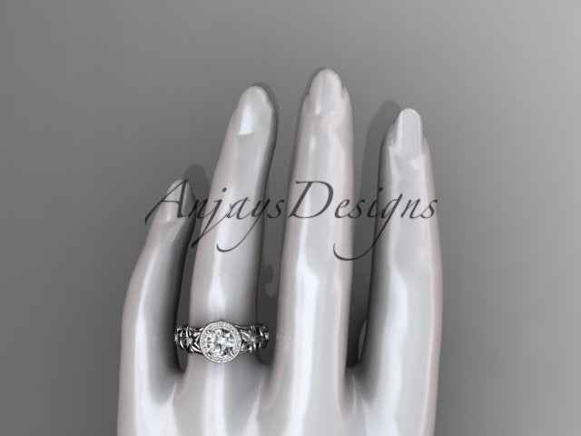 1 Carat Round Lab Grown Diamond Halo Engagement Ring Flower Diamond Ring D VS1 Floral Proposal Ring