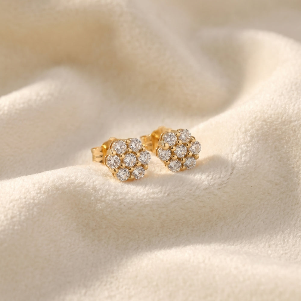 3/8 Ct. Diamond Earrings Womens Studs 10k Yellow Gold