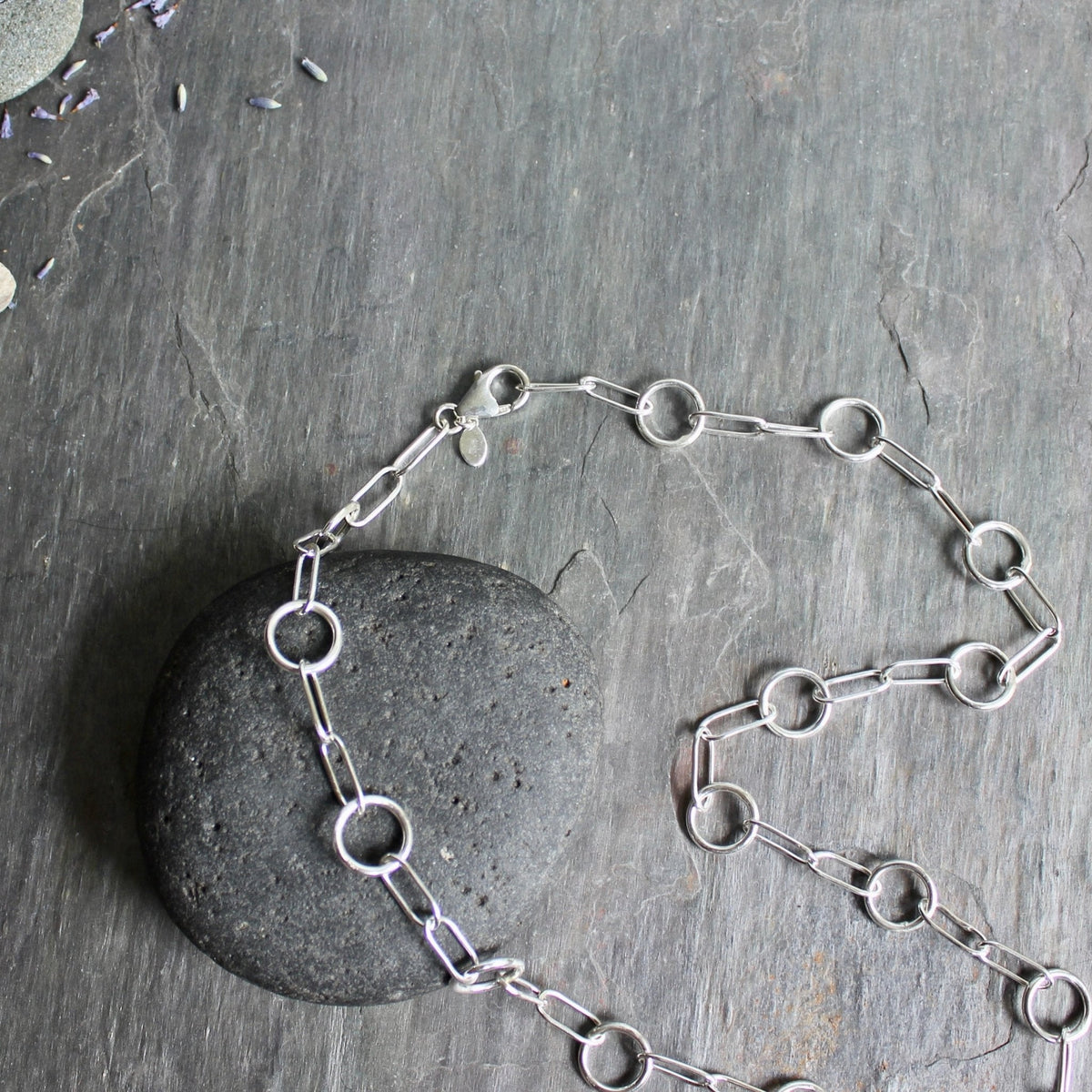 Sterling Silver Oval and Round Link Chain Necklace | Handmade | Ready to Ship