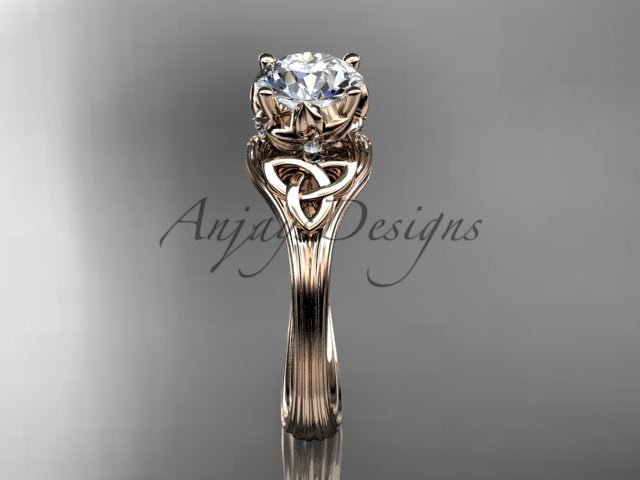 1 CT Lab Grown Diamond Celtic Engagement Ring Handmade Diamond Ring