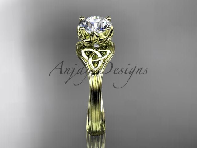 1 CT Lab Grown Diamond Celtic Engagement Ring Handmade Diamond Ring