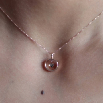 Heart charm necklace in 14k gold