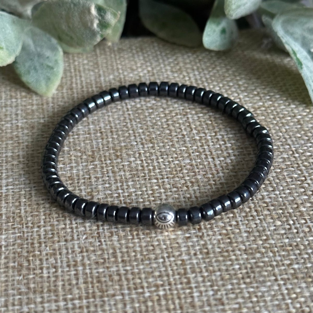 Hematite & Evil Eye (Tiny)