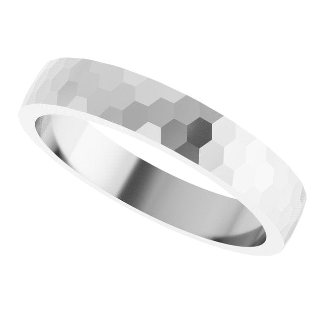 Hexagon Pattern 3.5mm Wide Textured Wedding Band