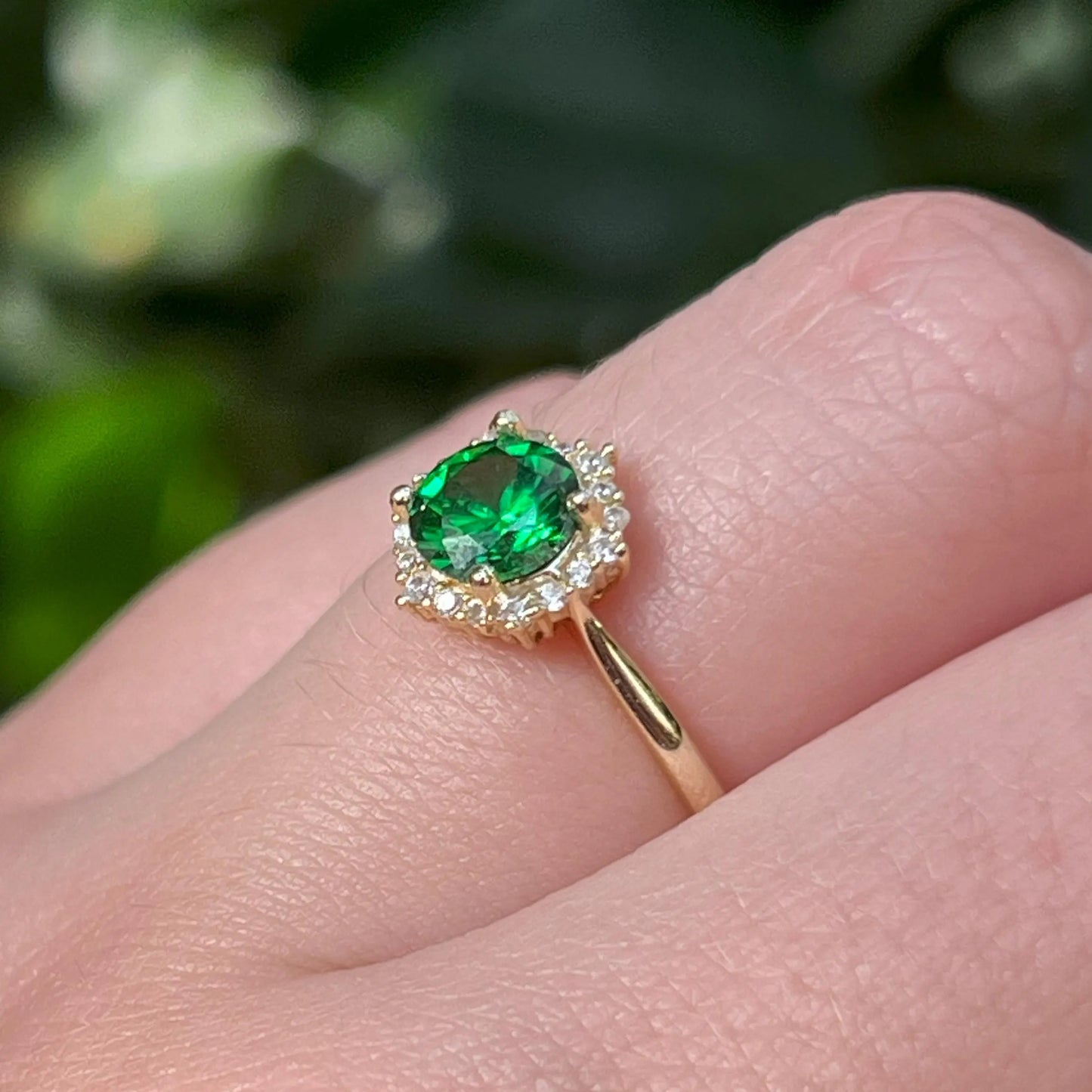 Vintage Hexagon Ring - Emerald