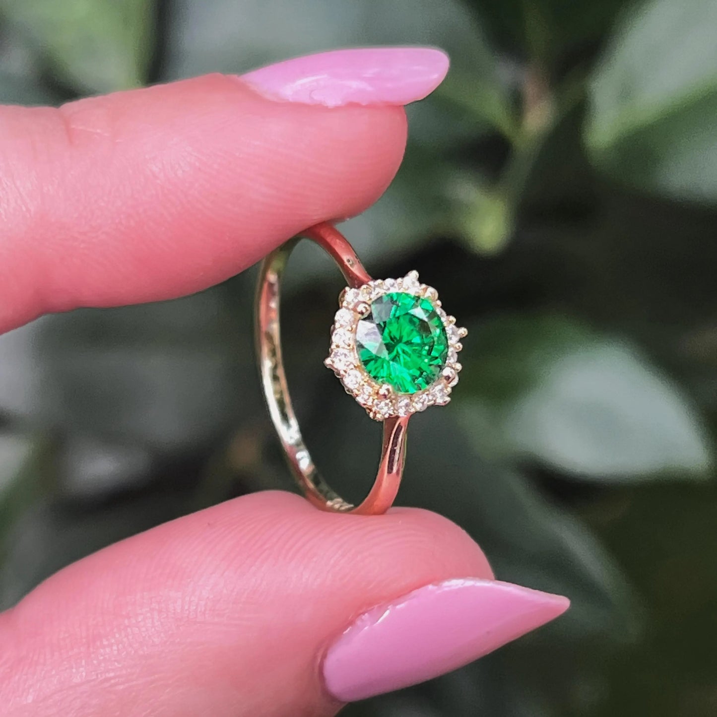 Vintage Hexagon Ring - Emerald