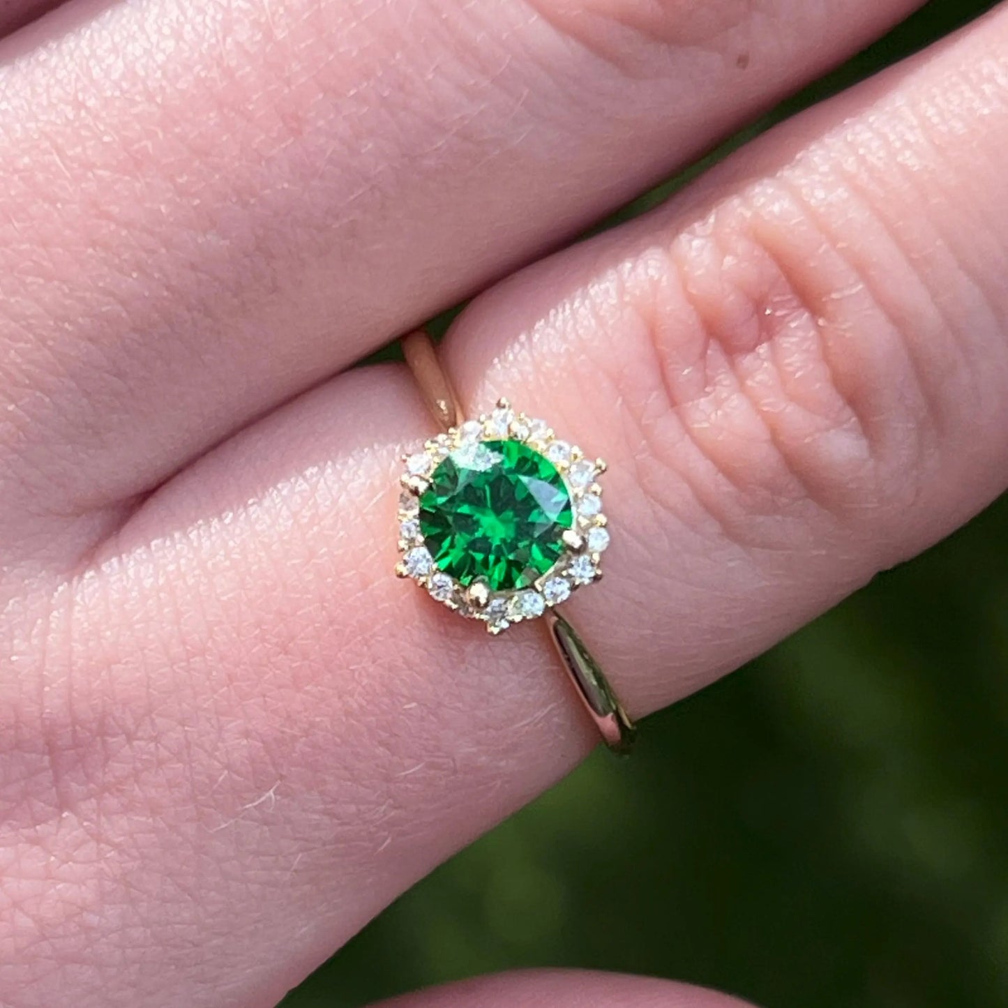 Vintage Hexagon Ring - Emerald