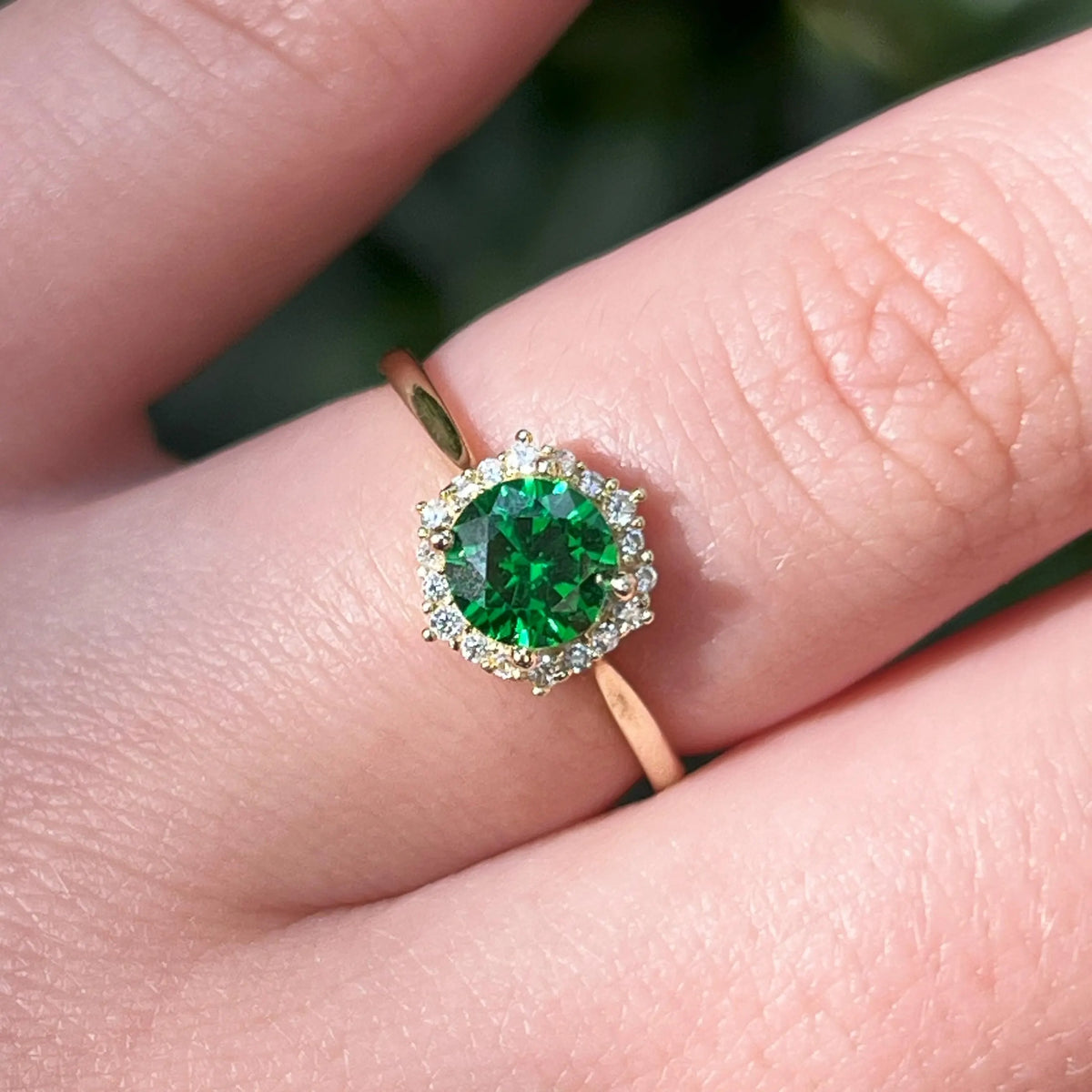 Vintage Hexagon Ring - Emerald