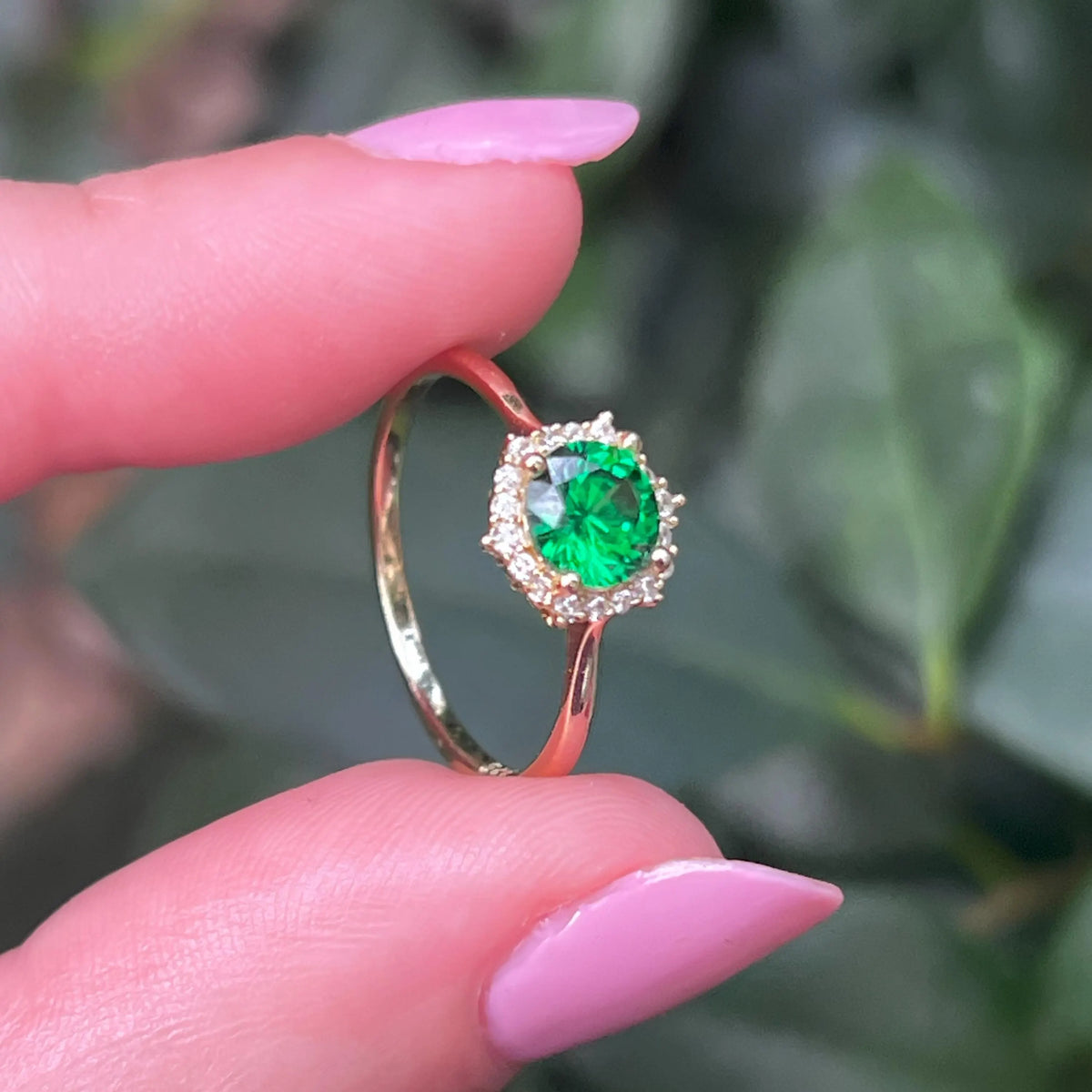 Vintage Hexagon Ring - Emerald