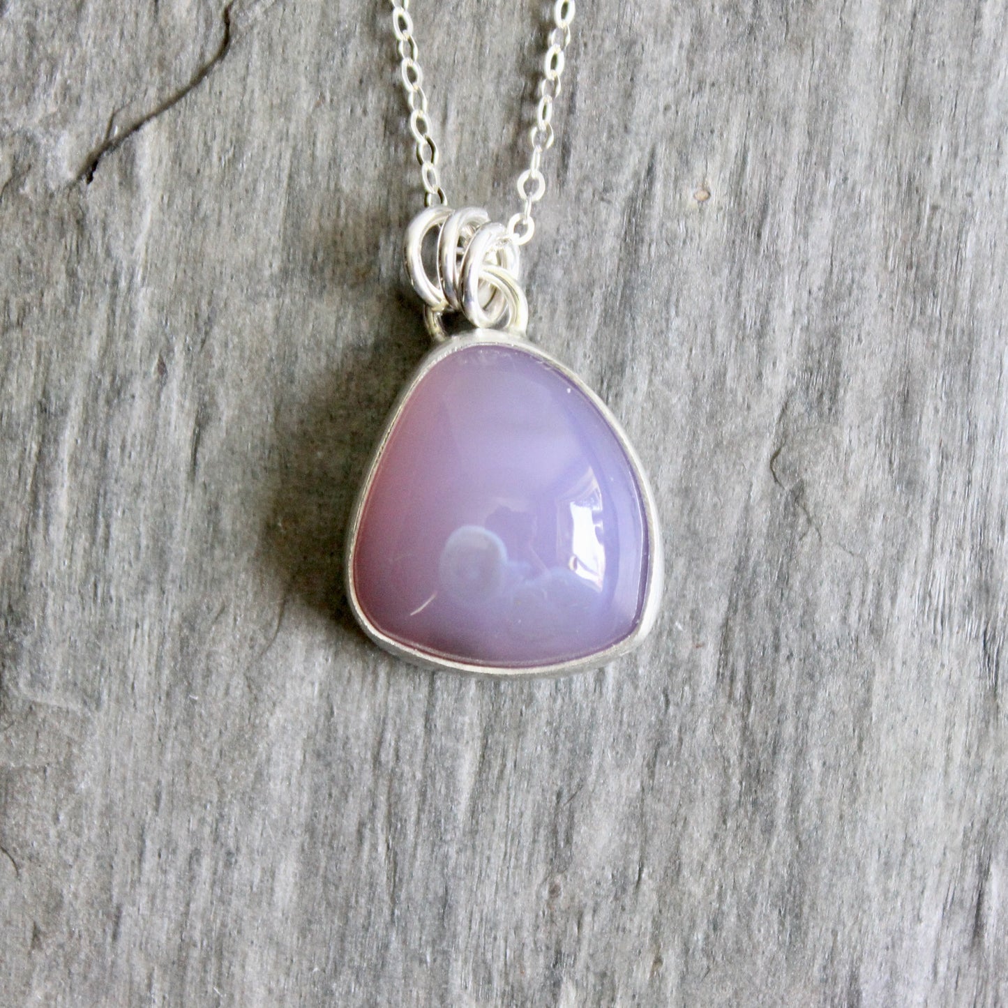 Holley Blue Agate Pendant Necklace • Sterling Silver • PNW Gemstone Jewelry