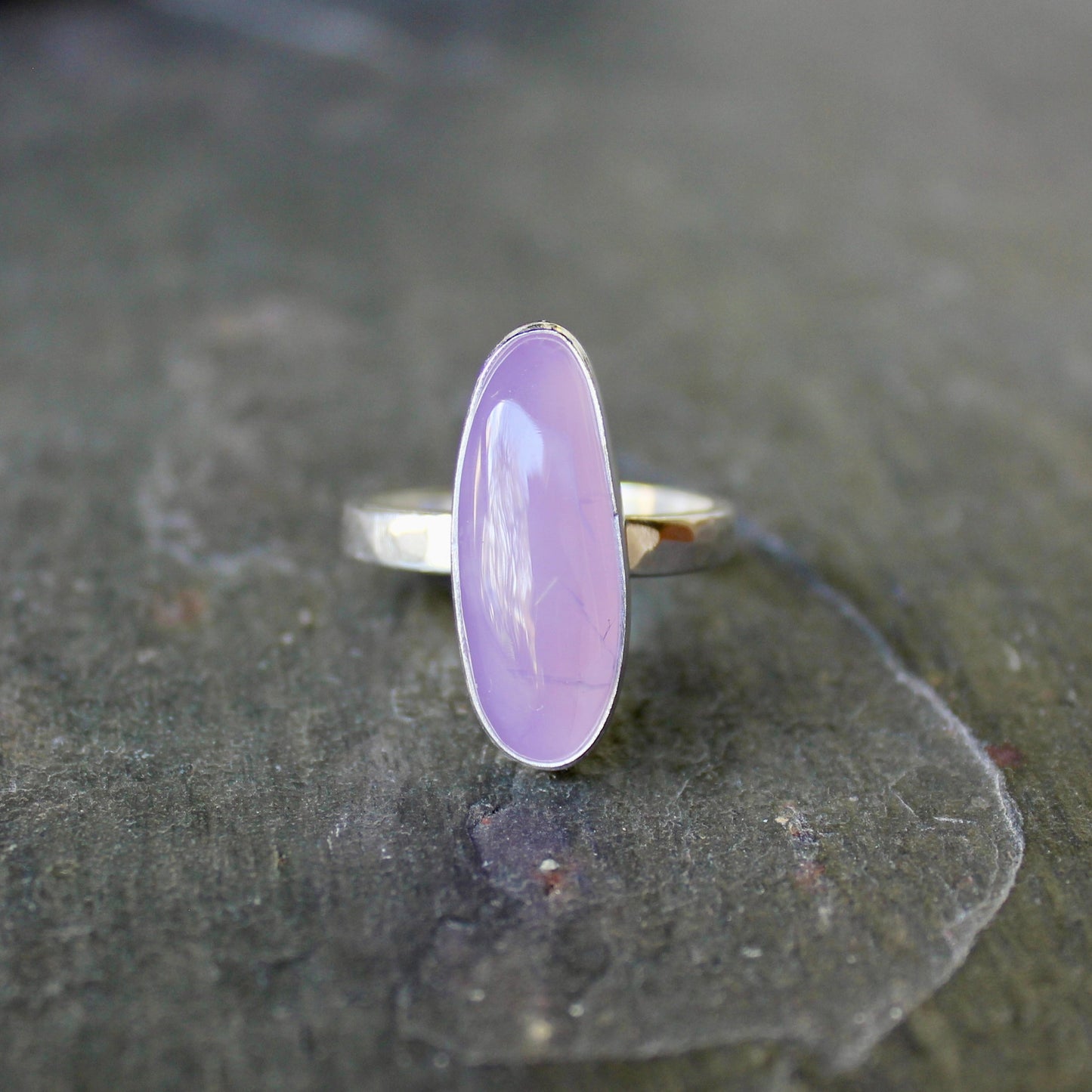 Oregon Holley Blue Agate Statement Ring Size 10 | PNW Gemstone | Handmade Sterling Silver