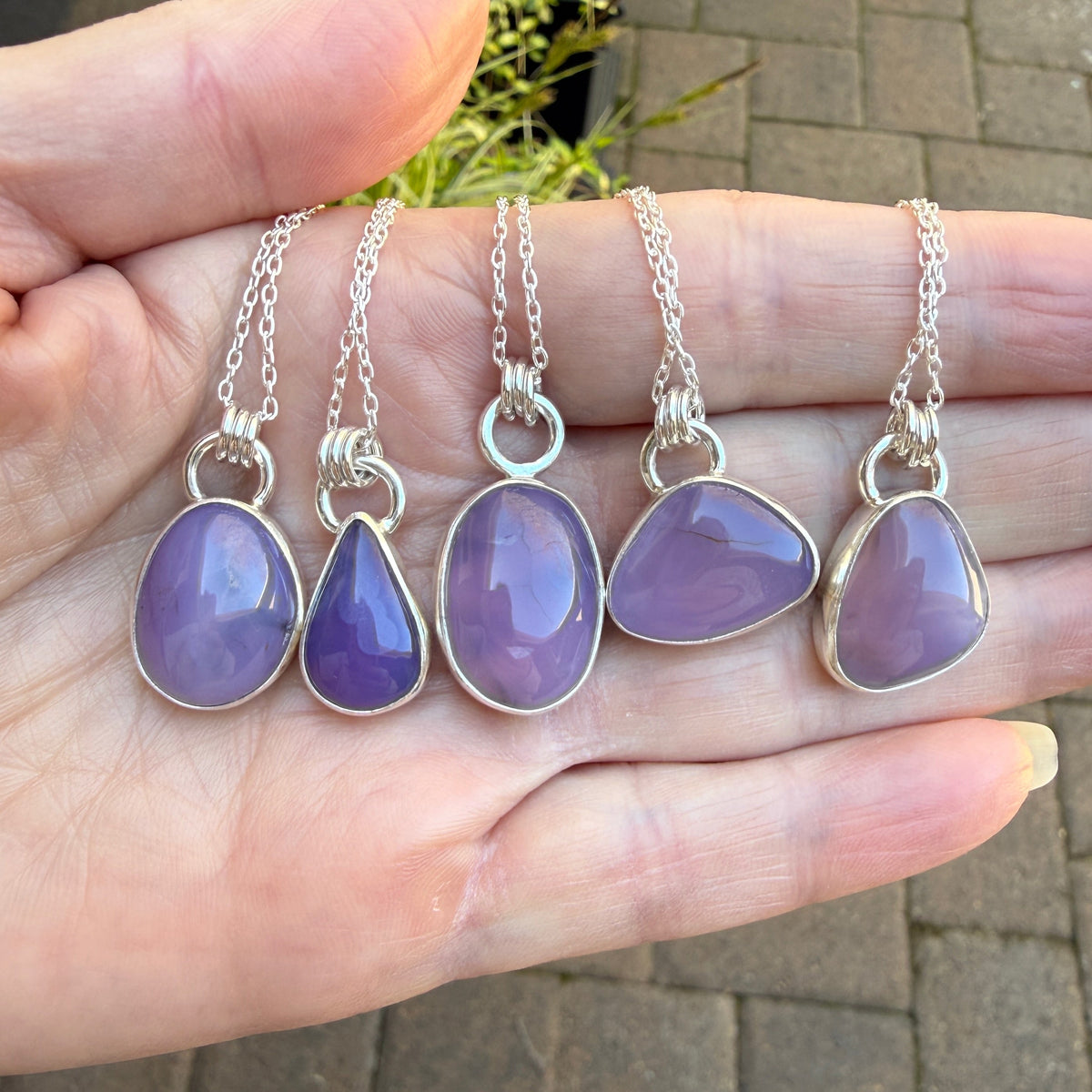 Dark Teardrop Holley Blue Agate Pendant Necklace | PNW Gemstone Jewelry