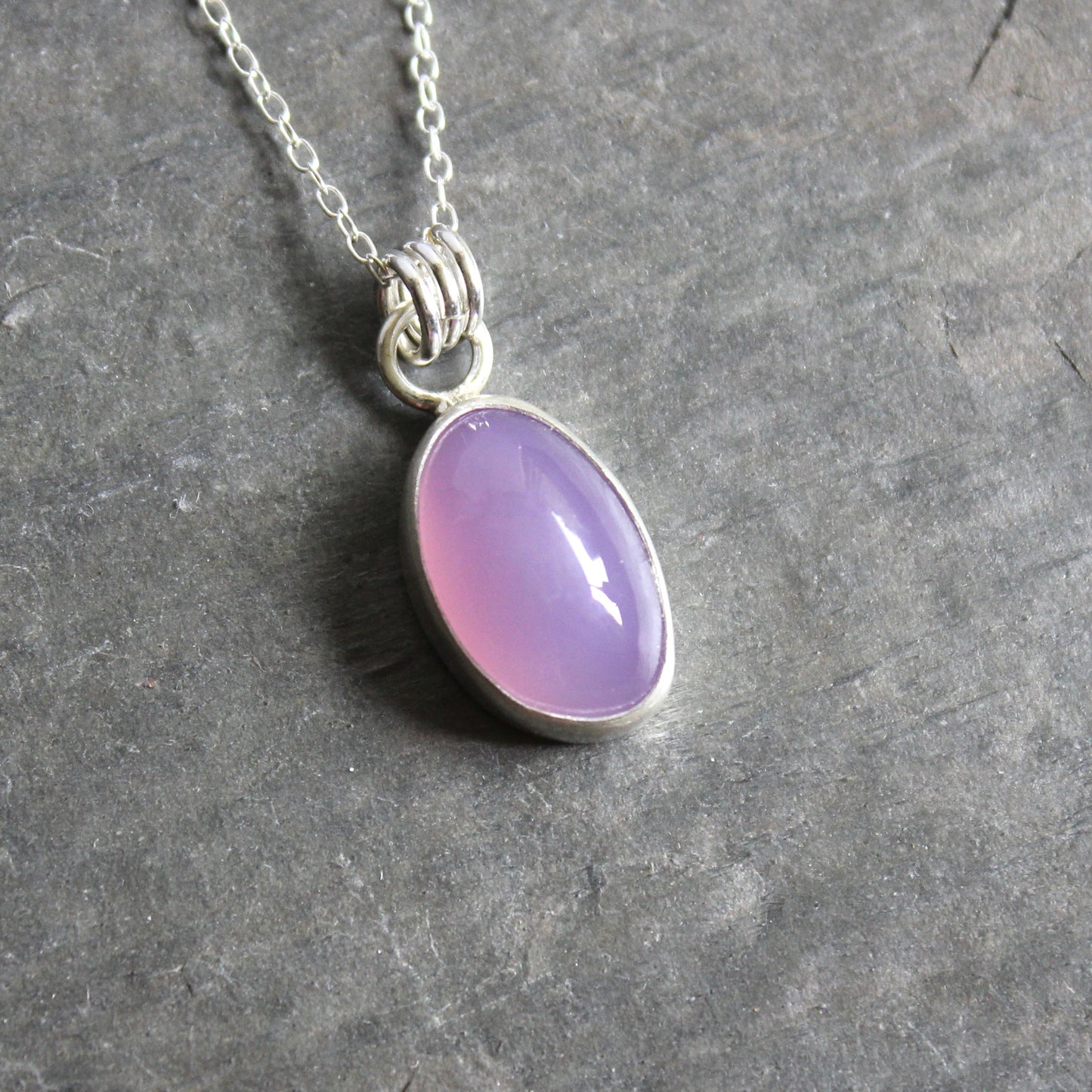 Small Holley Blue Agate Pendant Necklace • Sterling Silver • PNW Gemstone Jewelry