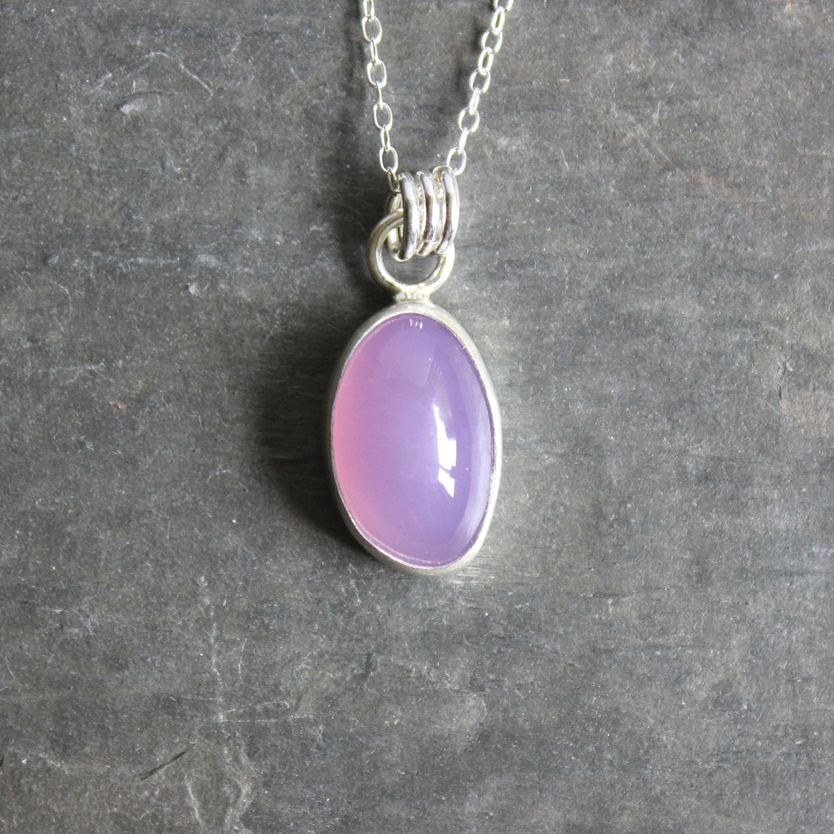 Small Holley Blue Agate Pendant Necklace • Sterling Silver • PNW Gemstone Jewelry