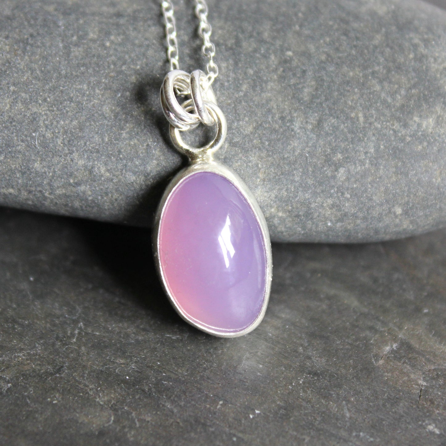Small Holley Blue Agate Pendant Necklace • Sterling Silver • PNW Gemstone Jewelry