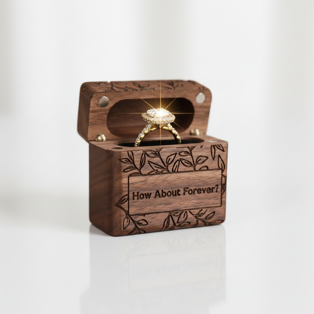 How About Forever Wooden Proposal Ring Box
