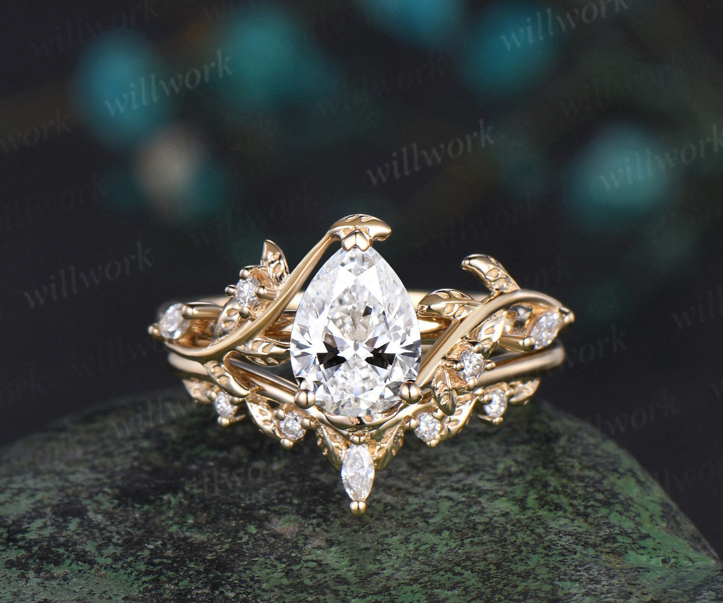 Custom order for Ethan Vanatta(2pc ring set, 14k yellow gold, ring size 6.5)