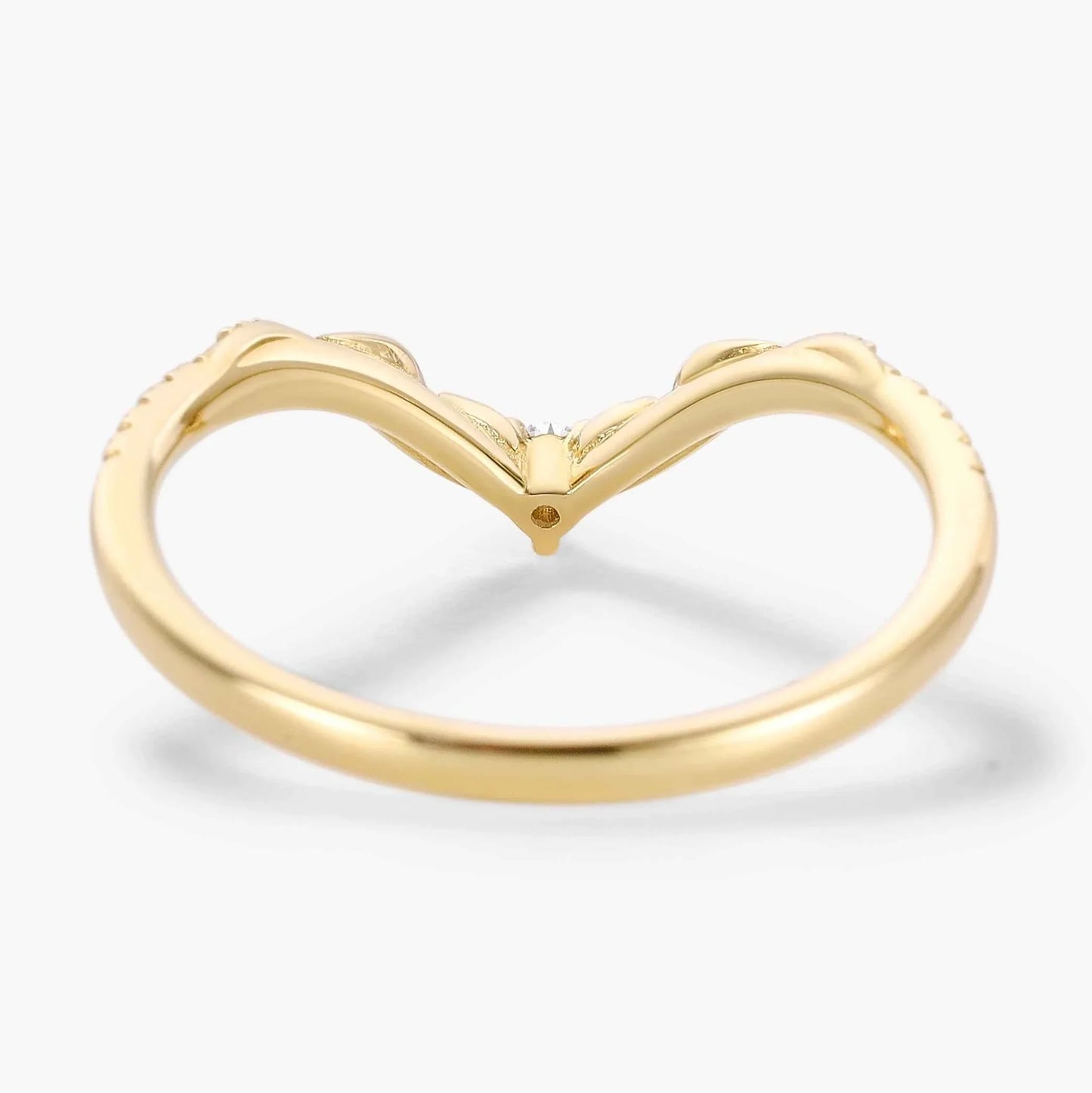 Vintage Nature Inspired Lab Diamond Curved Wedding Band - Vivienne For Jake