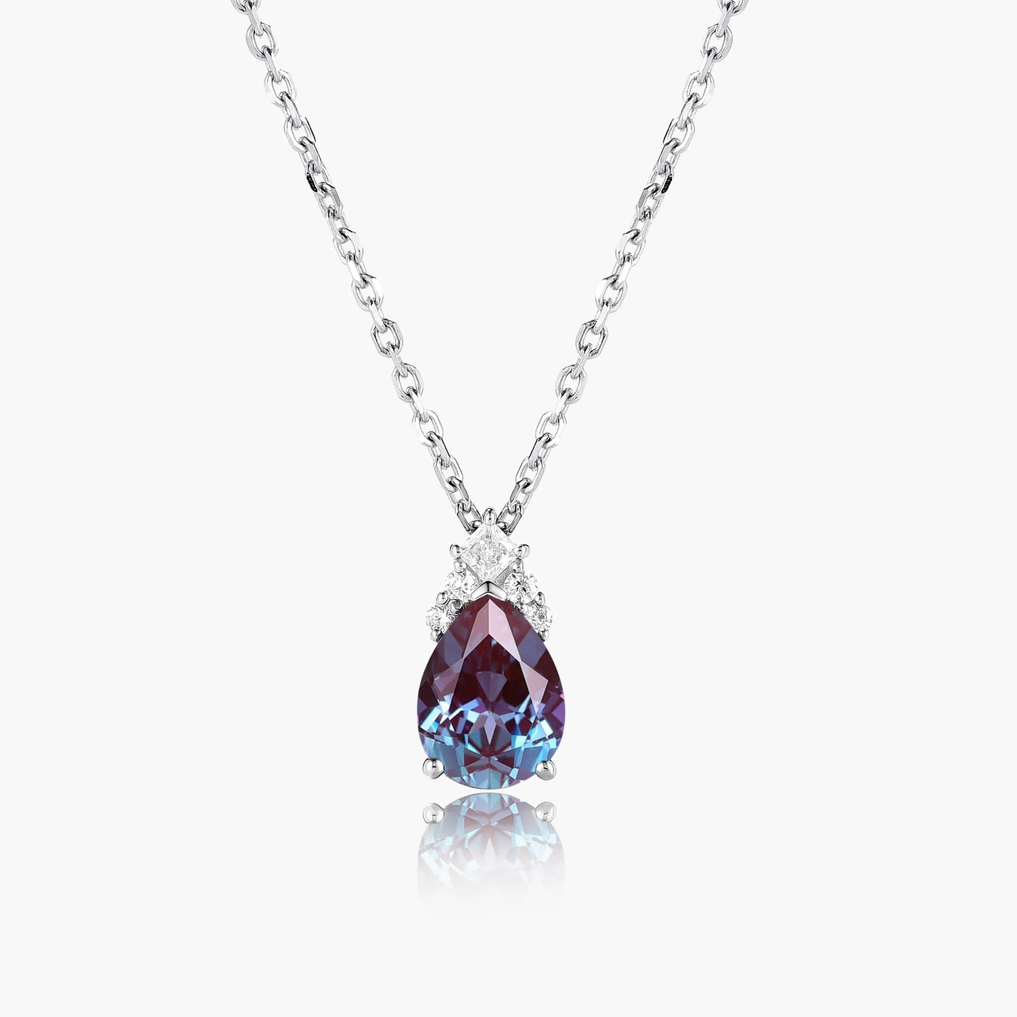 Custom Pear Cut Alexandrite Necklace - Auriel