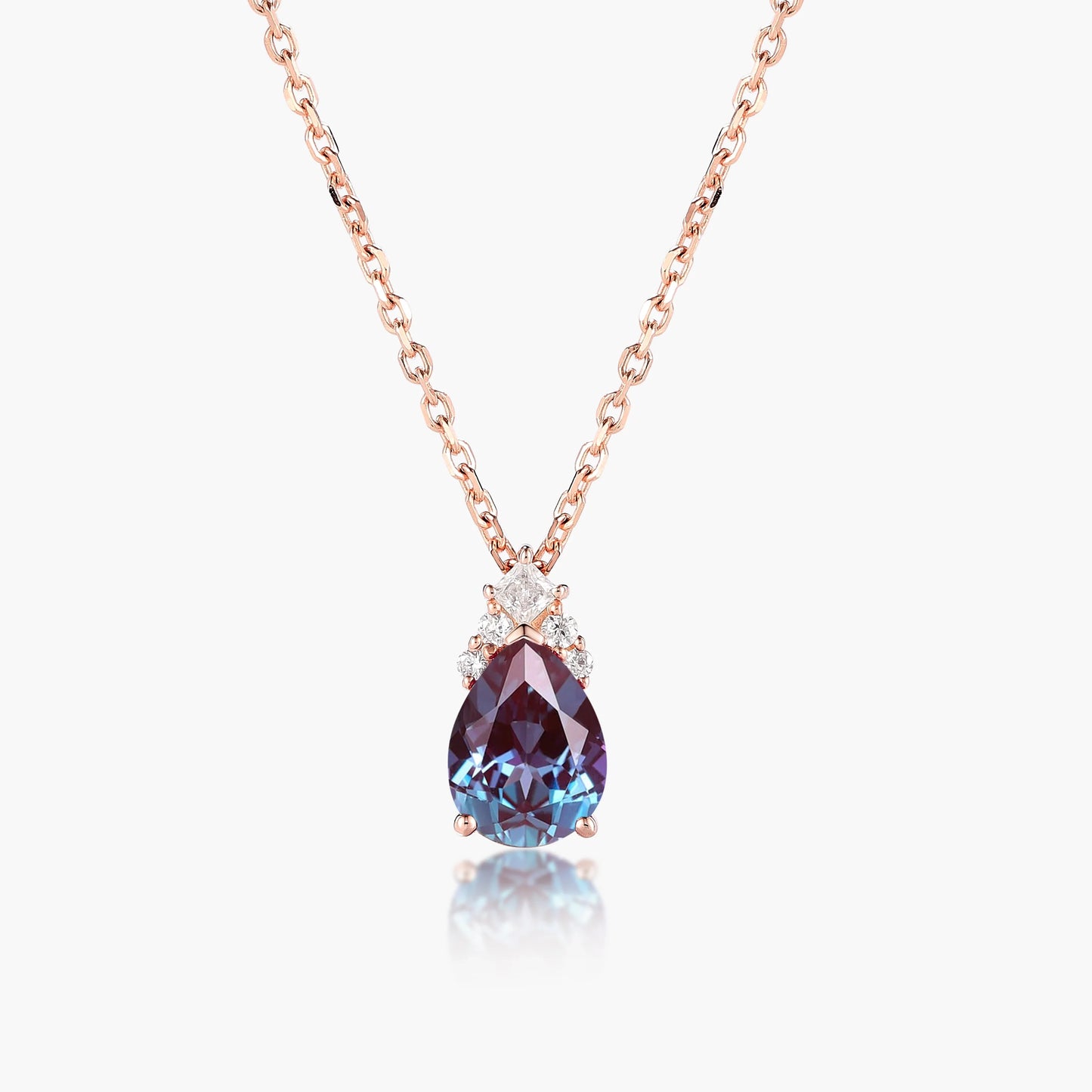 Custom Pear Cut Alexandrite Necklace - Auriel