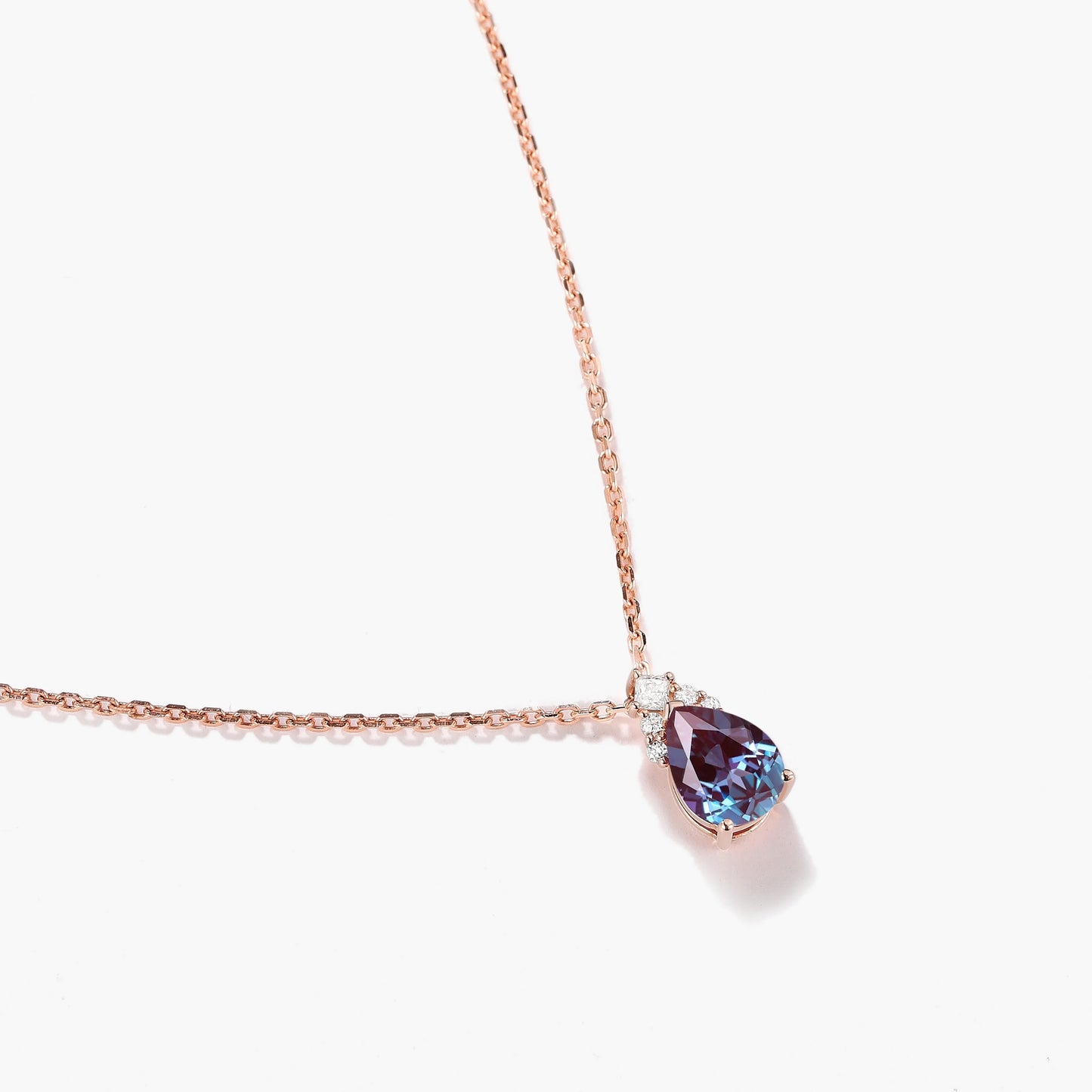 Custom Pear Cut Alexandrite Necklace - Auriel