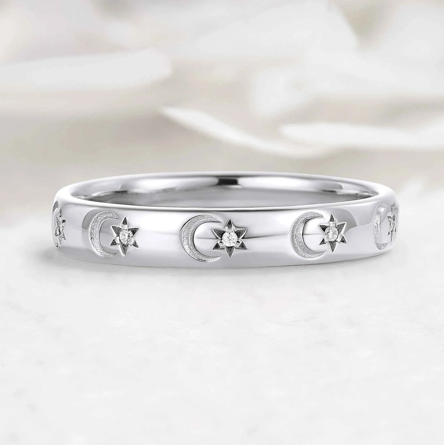 Moon & Star Men's Wedding Band