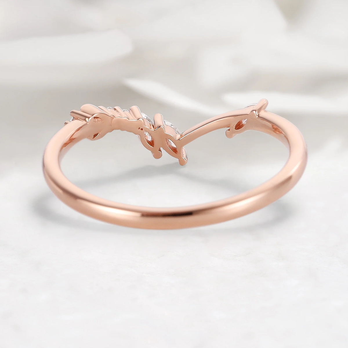 Moon Design Moissanite Wedding Band