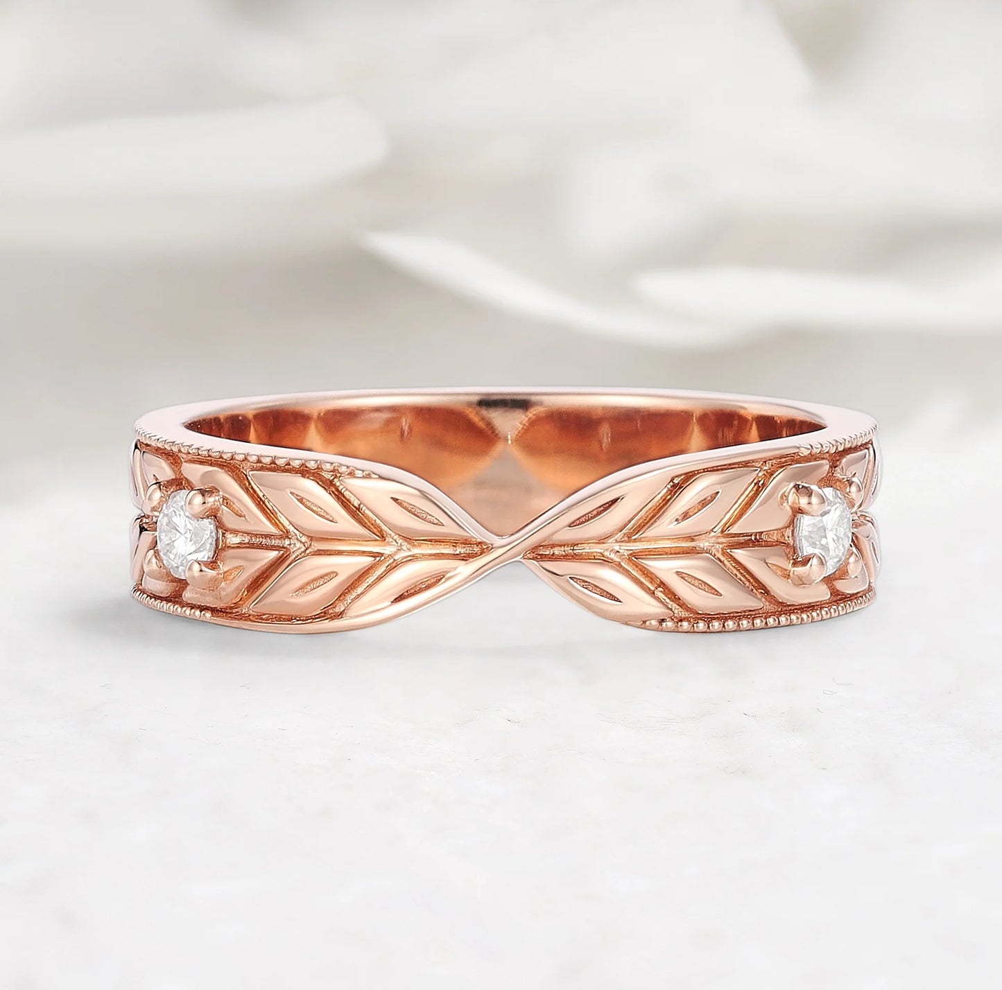 Nature-Inspired Moissanite Wedding Ring For Men