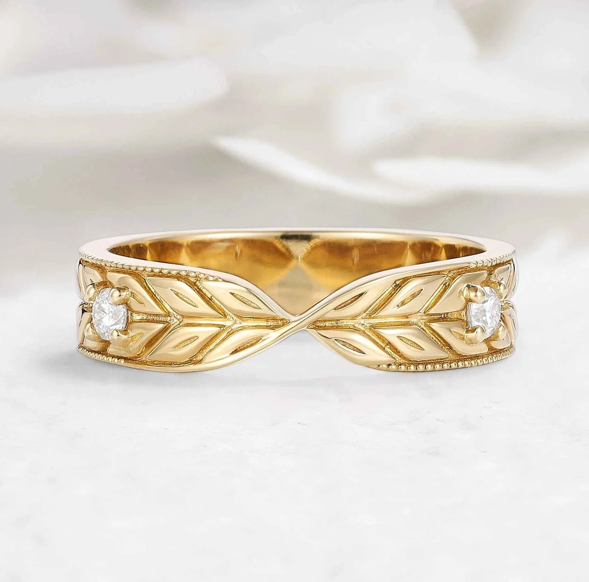 Nature-Inspired Moissanite Wedding Ring For Men