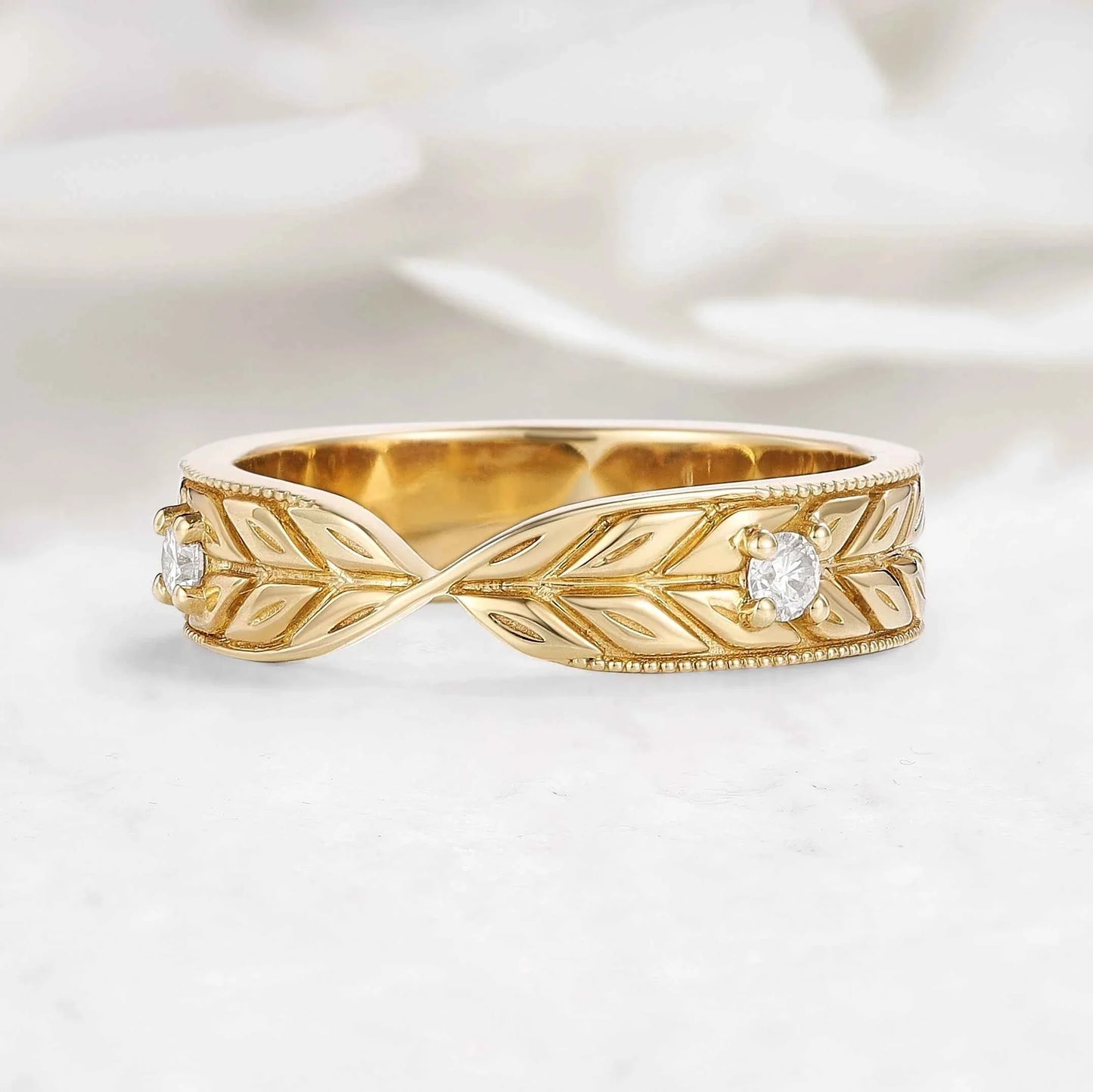 Nature-Inspired Moissanite Wedding Ring For Men